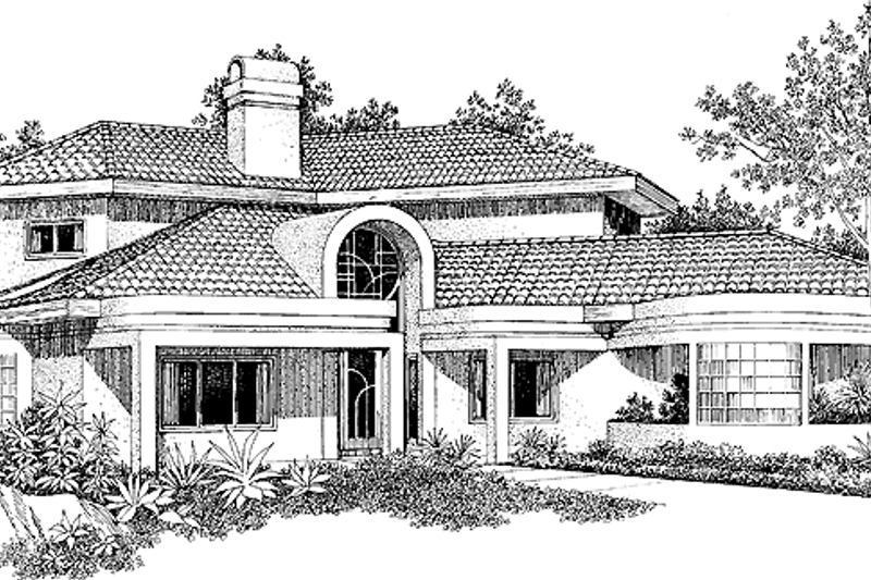 Architectural House Design - Mediterranean Exterior - Front Elevation Plan #72-905