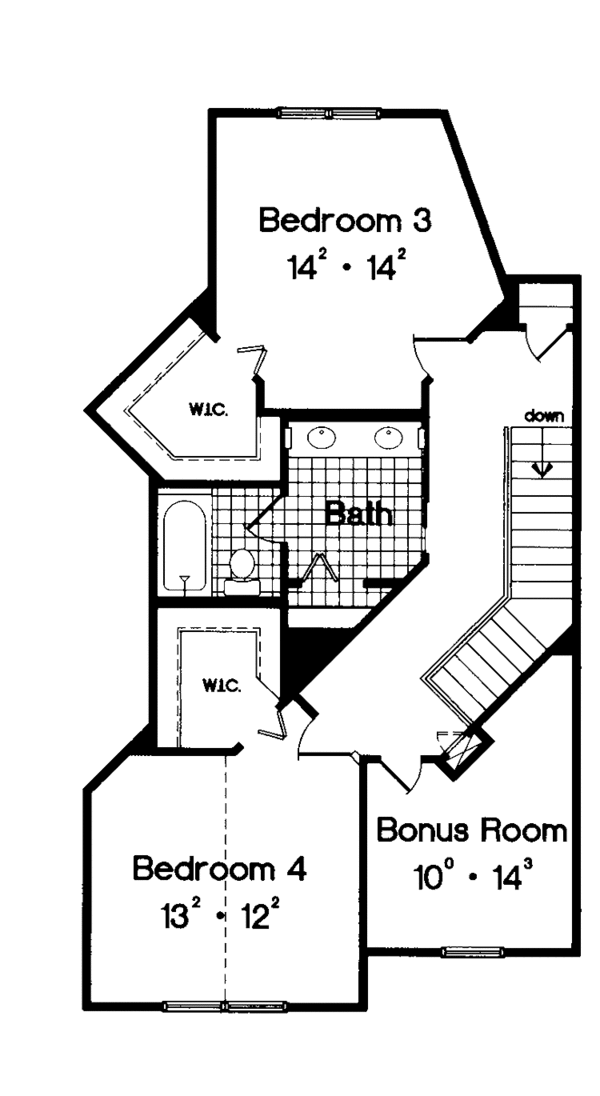 Architectural House Design - Mediterranean Floor Plan - Upper Floor Plan #417-694