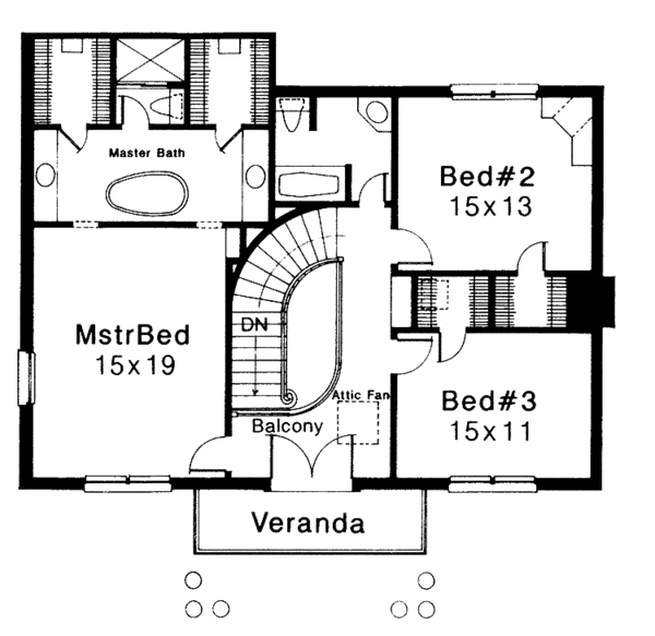 House Plan Design - Classical Floor Plan - Upper Floor Plan #310-1154