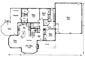 Floor Plan - Main Floor for Traditional House Plan #409-1116 - 3 bed, 2 bath