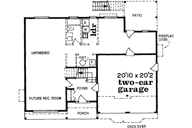 Home Plan - Floor Plan - Lower Floor for Country House Plan #47-796 - 3 bed, 2 bath