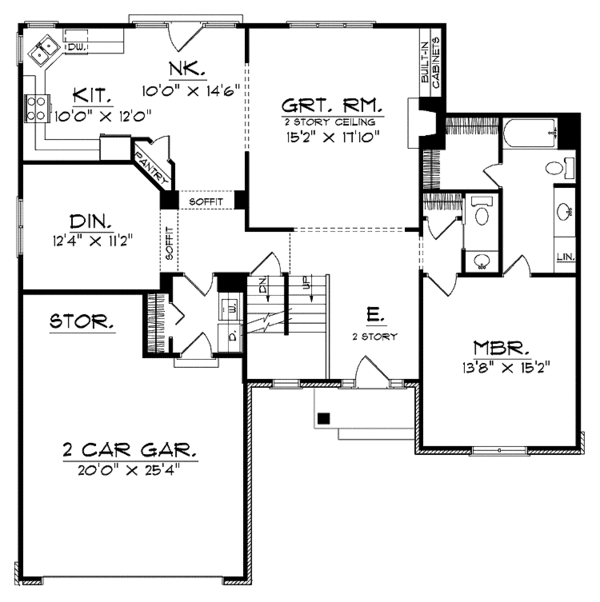 Home Plan - Traditional Floor Plan - Main Floor Plan #70-1362