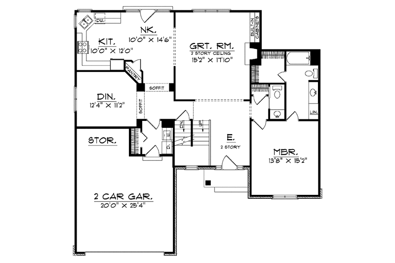 Dream House Plan - Floor Plan - Main Floor for Traditional House Plan #70-1362 - 3 bed, 2.5 bath