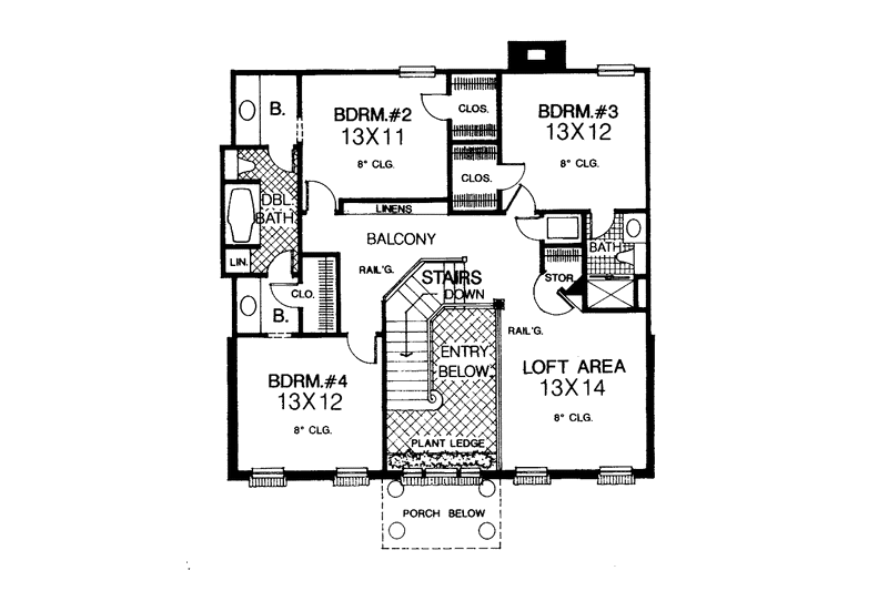 Dream House Plan - Floor Plan - Upper Floor for Classical House Plan #310-1151 - 4 bed, 3.5 bath