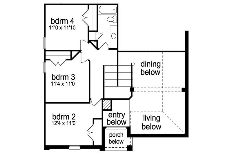 Home Plan - Floor Plan - Upper Floor for Traditional House Plan #84-756 - 4 bed, 2.5 bath