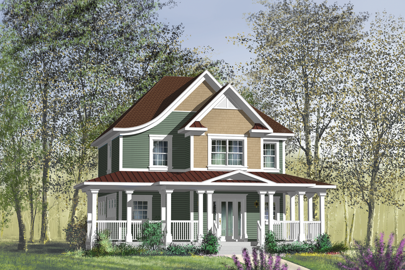 Architectural House Design - Country Exterior - Front Elevation Plan #25-4603