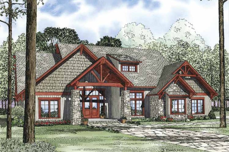 Architectural House Design - Country Exterior - Front Elevation Plan #17-3313