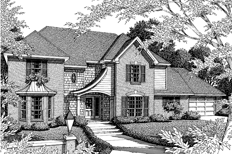 House Blueprint - Exterior - Front Elevation 3 for Country House Plan #952-104 - 4 bed, 2.5 bath