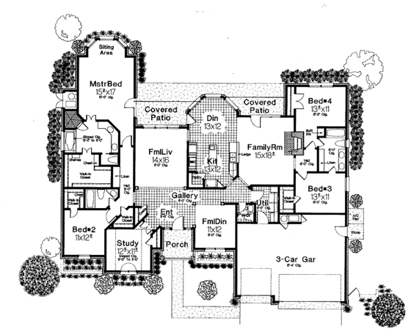 Home Plan - Country Floor Plan - Main Floor Plan #310-1105