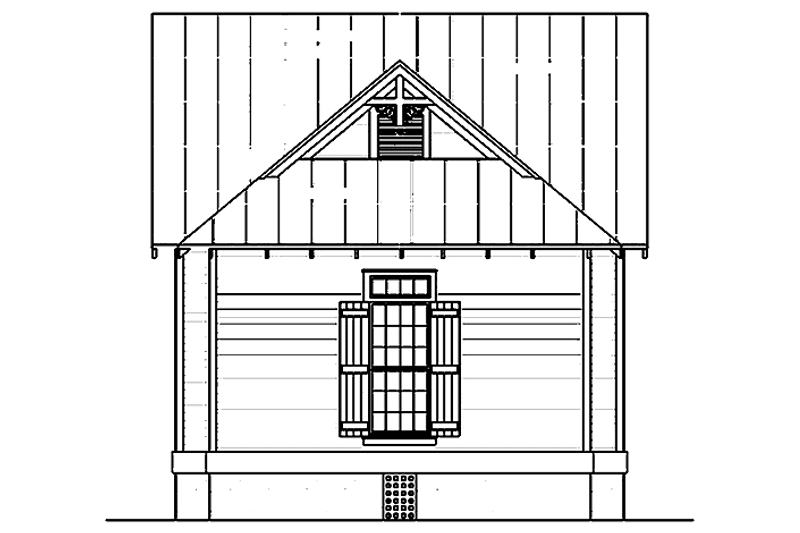 House Design - Exterior - Rear Elevation for Traditional House Plan #45-421 - 1 bed, 1 bath