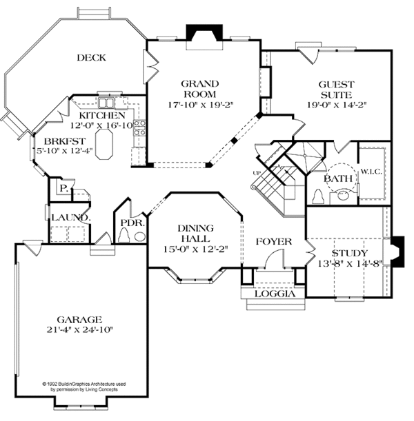 Architectural House Design - European Floor Plan - Main Floor Plan #453-167