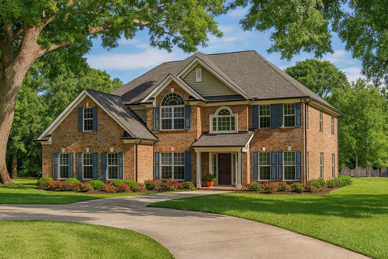 Traditional Style House Plan - 5 Beds 4 Baths 2942 Sq/Ft Plan #17-2072 Exterior