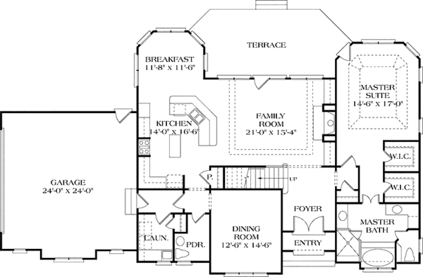 Architectural House Design - Country Floor Plan - Main Floor Plan #453-275
