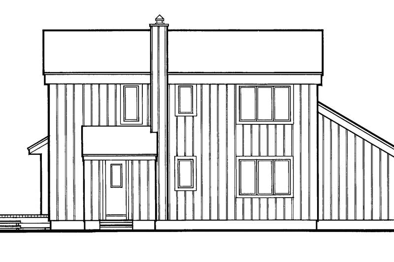 House Design - Contemporary Exterior - Rear Elevation Plan #456-83