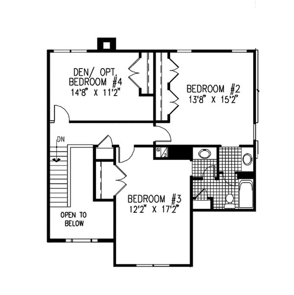 Architectural House Design - European Floor Plan - Upper Floor Plan #953-67