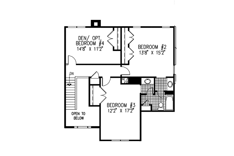 Architectural House Design - Floor Plan - Upper Floor for European House Plan #953-67 - 3 bed, 2.5 bath