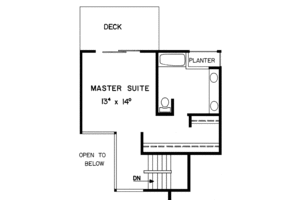 Floor Plan - Upper Floor for Contemporary House Plan #60-776 - 3 bed, 2 bath