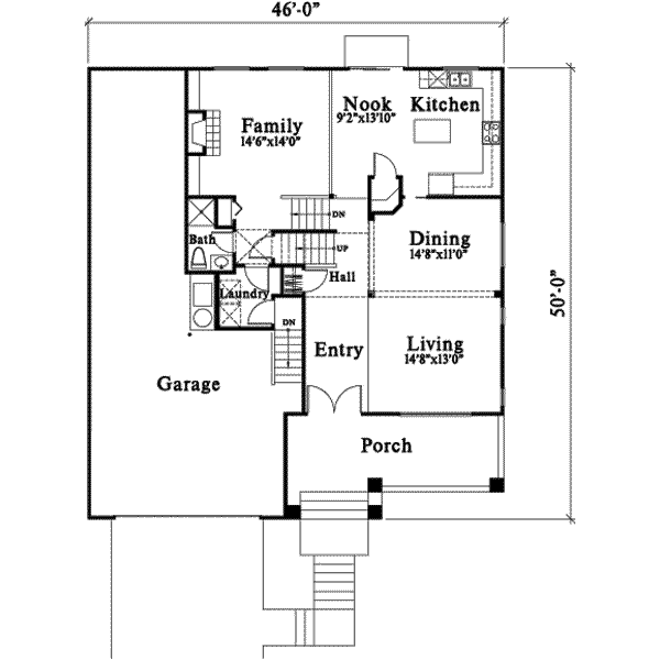 Craftsman Floor Plan - Main Floor Plan #78-205