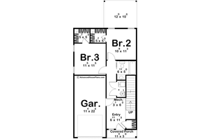 Floor Plan - Main Floor for Farmhouse House Plan #455-581 - 3 bed, 2.5 bath