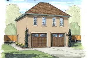 European Exterior - Front Elevation Plan #455-70