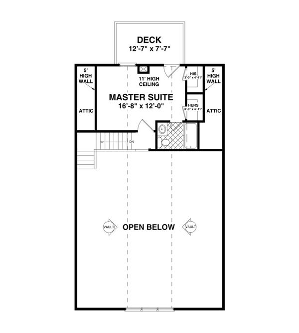 Cottage Floor Plan - Upper Floor Plan #56-625