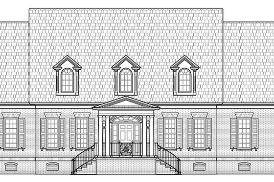 Exterior - Front Elevation 4 for Traditional House Plan #1054-20 - 4 bed, 5.5 bath