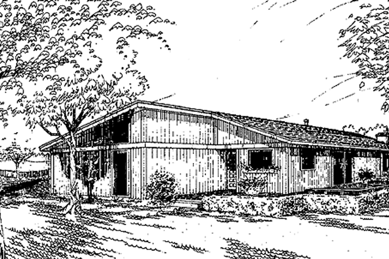House Blueprint - Contemporary Exterior - Front Elevation Plan #60-773