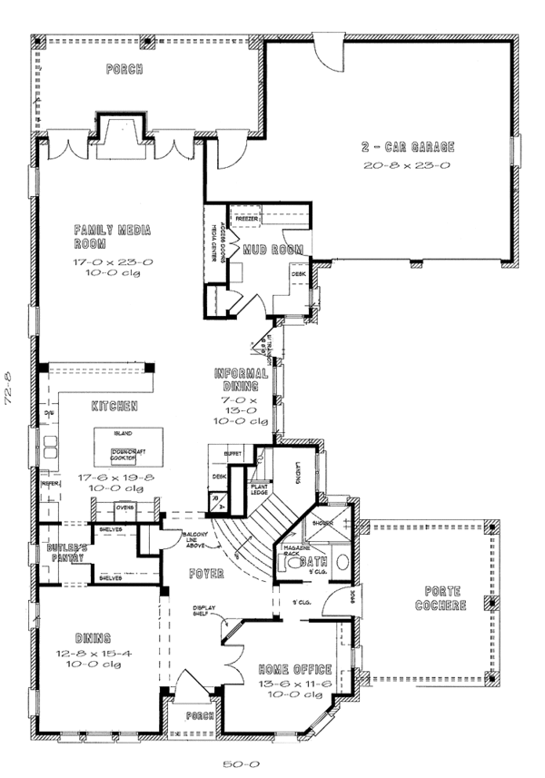 House Plan Design - European Floor Plan - Main Floor Plan #410-3597
