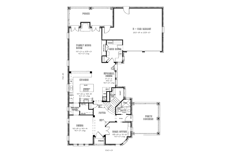 Dream House Plan - Floor Plan - Main Floor for European House Plan #410-3597 - 4 bed, 4 bath