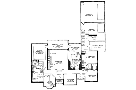 Floor Plan - Main Floor for Traditional House Plan #17-2625 - 4 bed, 4 bath