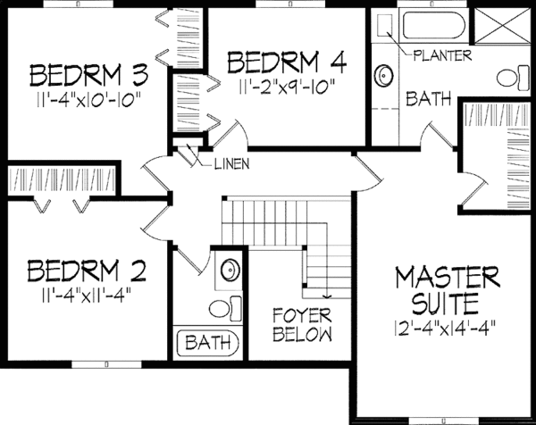 Dream House Plan - Colonial Floor Plan - Upper Floor Plan #51-751
