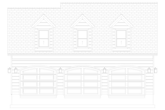 Exterior - Front Elevation 5 for Colonial House Plan #1060-158, 0.5 bath