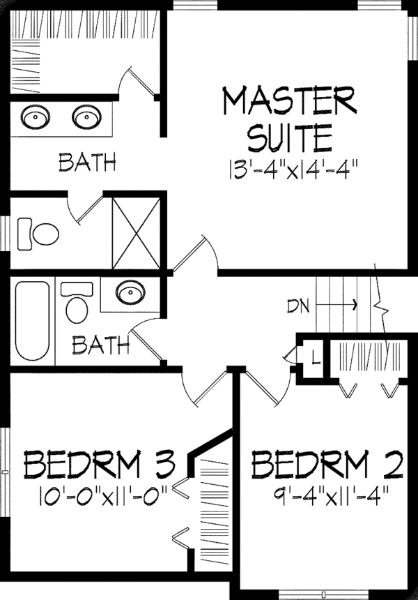 House Design - Tudor Floor Plan - Upper Floor Plan #51-715