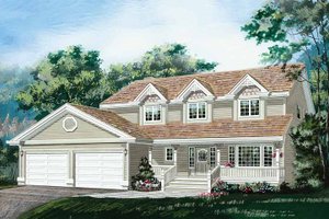 House Design - Exterior - Front Elevation for Country House Plan #47-1018 - 4 bed, 2.5 bath