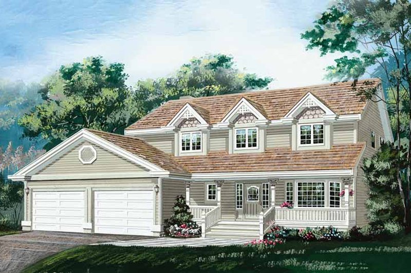 Home Plan - Country Exterior - Front Elevation Plan #47-1018