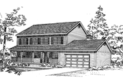 Colonial Style House Plan - 4 Beds 2.5 Baths 2016 Sq/Ft Plan #72-1026 Exterior 