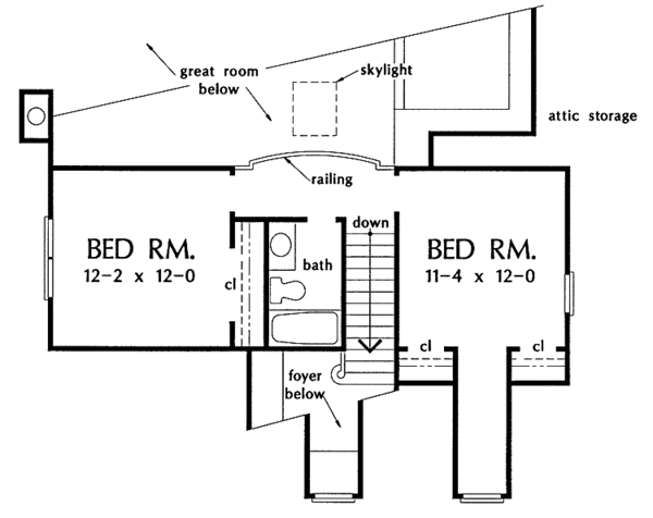 House Plan Design - Country Floor Plan - Upper Floor Plan #929-189