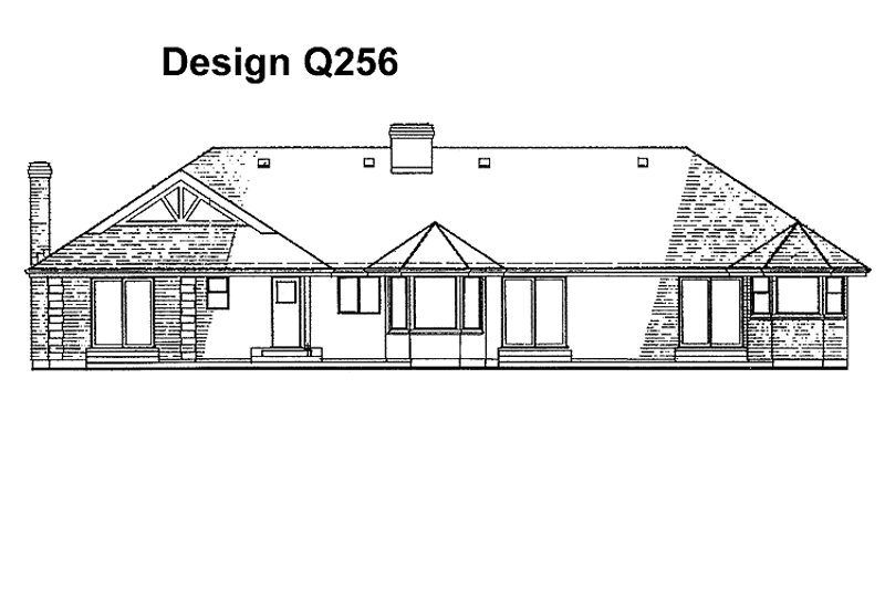 Architectural House Design - Exterior - Rear Elevation for European House Plan #47-704 - 4 bed, 2.5 bath