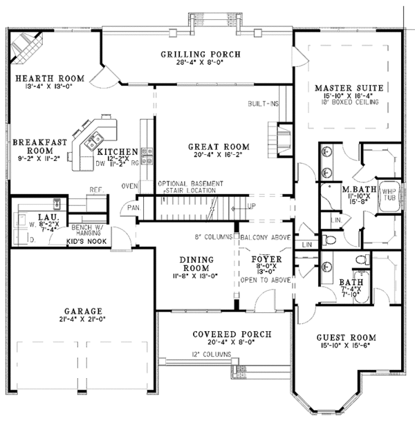 Architectural House Design - Traditional Floor Plan - Main Floor Plan #17-2802