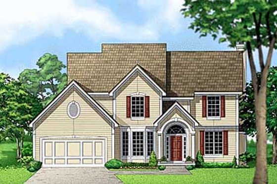 Exterior - Front Elevation for Traditional House Plan #67-528 - 4 bed, 3.5 bath