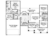 Craftsman Style House Plan - 3 Beds 2 Baths 1619 Sq/Ft Plan #21-398 