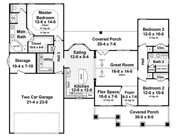 Craftsman Floor Plan - Main Floor Plan #21-398