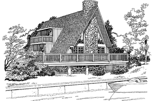Exterior - Front Elevation House Plan #72-1048 - 3 bed, 2 bath