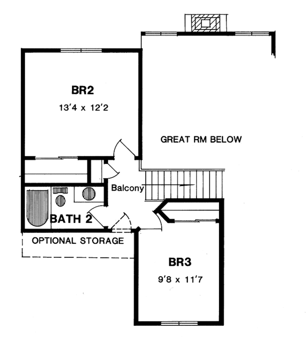 Home Plan - Country Floor Plan - Upper Floor Plan #316-209