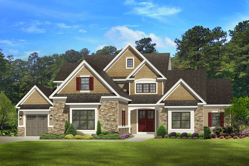 Dream House Plan - Exterior - Front Elevation 4 for Colonial House Plan #1010-112 - 3 bed, 3 bath