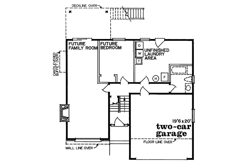 Dream House Plan - Floor Plan - Lower Floor for Contemporary House Plan #47-687 - 3 bed, 2 bath