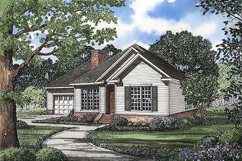 Architectural House Design - Traditional Exterior - Front Elevation Plan #17-1002