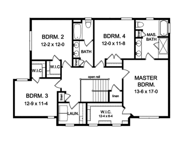 Home Plan - Traditional Floor Plan - Upper Floor Plan #1010-136