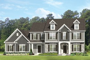 Colonial Exterior - Front Elevation Plan #1010-175