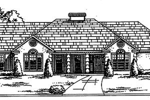 European Exterior - Front Elevation Plan #30-261